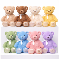 Boneka Beruang Teddy Desain Khusus, Boneka Hewan Lucu dan Lembut dengan Bordir, Mainan Boneka Hewan