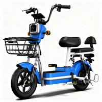 Scooter Eléctrico Ligero de Dos Plazas en Oferta, Batería de Litio de 48V, Bicicleta Eléctrica para Viajes Urbanos Cortos