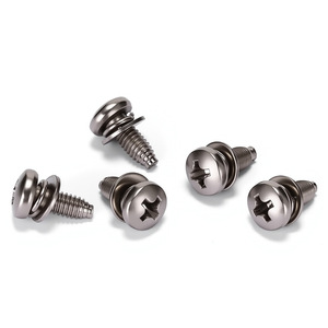 สกรูหัวจม M4x10 เหล็กกล้าคาร์บอนชุบนิกเกิล เกรด 8.8 เกลียวมาตรฐานเมตริก พร้อมแหวนสปริง - Product Image 2