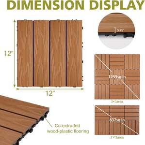 Baldosas de Madera Compuesta para Exteriores, Resistentes al Agua, para Patio, Jardín, Terraza, Baldosas de Madera Compuesta Entrelazadas - Product Image 6