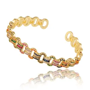 Nouveaux bijoux à la mode pour femmes, bracelets en Zircon plaqué or 18 carats, accessoire de fête, de mariage et de fiançailles