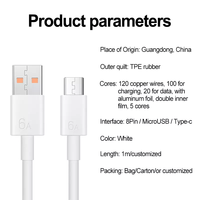 Câble de charge rapide Micro USB 6A de 3 pieds, nouveau design, avec gaine TPE et blindage en feuille d'aluminium pour téléphones mobiles