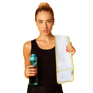 2 zippered pockets for safe storage while working out at the gym. Play pickleball, tennis, golf. 100% cotton sports towel