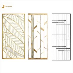 EX1045 Modern Laser Cut Foldable Stainless Steel Partition <b>Wall</b> Divider Gold Finish Bespoke Multi-Functional Room Partition - Product Image 2