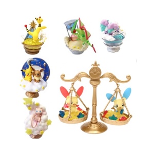 6 Types of Little Elves <b>Pocket</b> Monsters Pets' Starry Sky Moon Capsule <b>Egg</b> Q Version Cartoon Plastic Toy Pika Yibei - Product Image 4