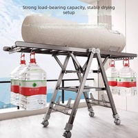 Séchoir à linge pliable sur pied en acier carbone épaissi pour intérieur, balcon et chambre