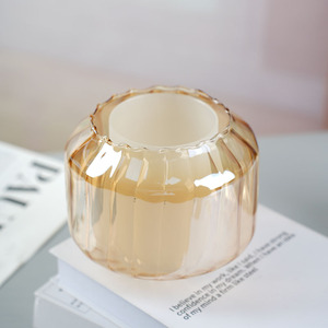 Handmade rõ ràng thủy tinh màu nâu Đèn bóng râm sọc Vòng thủy tinh borosilicate chiếu sáng bóng râm cho nhà sử dụng trong nhà - Product Image 5