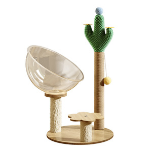 Árbol rascador para gatos, cama para gatos, árbol para gatos multifuncional integrado con forma de cactus, juguete giratorio con forma de cápsula espacial para gatos, suministros al por mayor - Product Image 5