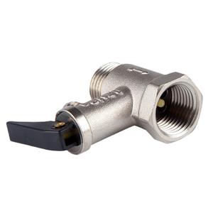 Vanne de sécurité en laiton Yuhuan 0,7 MPa, vanne d'angle pour chauffe-eau DN15, vanne de sécurité manuelle de décharge de pression pour huile, vanne à bille à 2 voies - Product Image 3