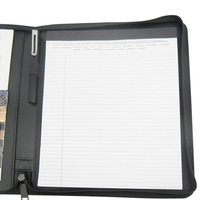 Custom Logo Executive A4 Leather Portfolio Folder Padfolio Office Use PU Business Documents File Folder Holder Organizer