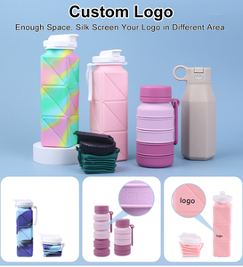 Bouteille d'eau pliable en silicone, nouvelle conception OEM, écologique, sans BPA, pour les sports de plein air, bouteille de voyage en silicone, bouteille d'eau pliable en silicone - Product Image 6