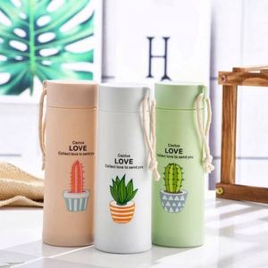Bouteille d'eau en verre écologique anti-brûlure sans BPA de 400 ml avec motif de dessin animé, logo personnalisé, couvercle à poignée pour la rentrée scolaire unisexe - Product Image 2