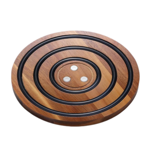 Sous-plats magnétiques en bois, bois avec anneaux en silicone, support de casserole pour cocotte en <span class=keywords><strong>fonte</strong></span> émaillée <span class=keywords><strong>Le</strong></span> <span class=keywords><strong>Creuset</strong></span> et poêles en <span class=keywords><strong>fonte</strong></span> - Product Image 1