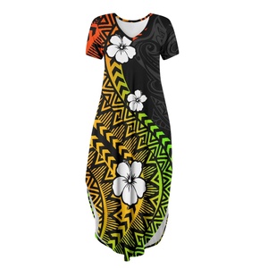 <span class=keywords><strong>Abito</strong></span> Lungo Boho Floreale con Scollo a V e Effetto Avvolgente <span class=keywords><strong>per</strong></span> Donna, Primavera-Estate 2025, Stile Polinesiano Tribale, Ideale <span class=keywords><strong>per</strong></span> Matrimoni, Lauree e Feste - Product Image 5