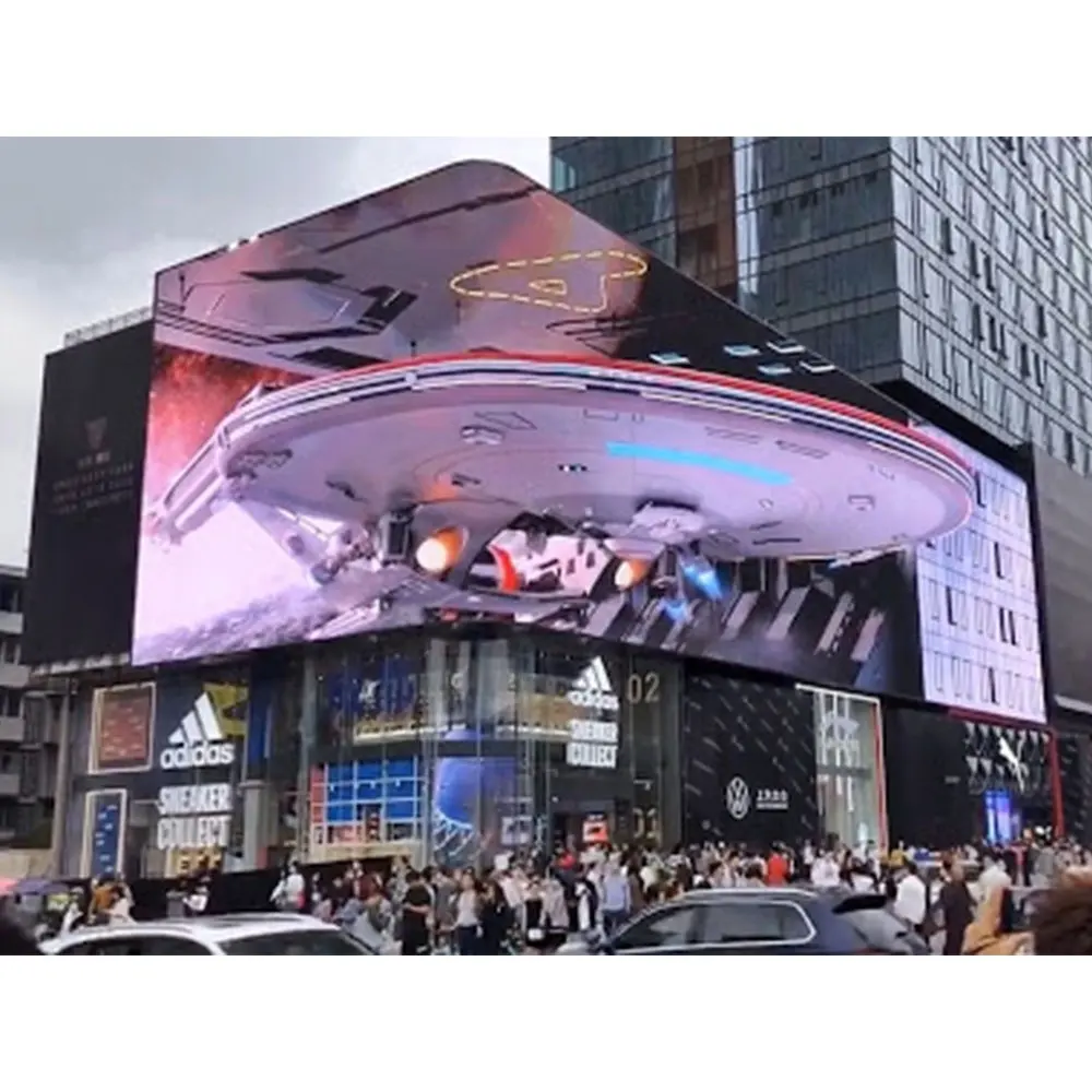 Рекламная вывеска на 360 градусов, 4 экрана, настенный светодиодный дисплей, рекламный щит 3D в магазине
