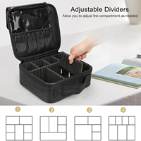 Grande trousse de maquillage Relavel avec séparateurs en plastique, lavable et facile à nettoyer, sac de maquillage professionnel pour artiste maquilleur