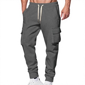 Pantalon de jogging décontracté pour homme en molleton avec cordon de serrage, doublé, coupe ample, multi-poches, pour le sport et la gym, jambe droite - Product Image 5