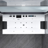 Baignoire autoportante moderne en acrylique pour adultes (1,4-1,7 m) avec chauffage à température constante et fonctions de massage, idéale pour salle de bain et hôtel