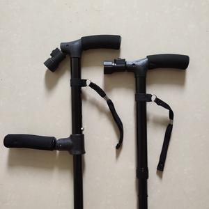 Canne pliante en alliage d'aluminium à <span class=keywords><strong>double</strong></span> poignée avec lumière LED et alarme antidérapante à quatre coins Bâton de <span class=keywords><strong>marche</strong></span> télescopique pour personnes âgées - Product Image 4