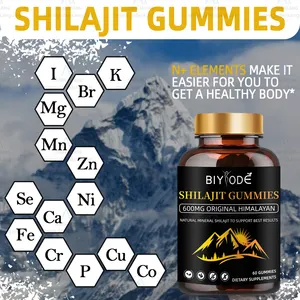 Shilajit Gummies 600mg Original Pure Himalayan erhöht die Unterstützung des Energie immuns und den Fokus (60 Gummis) Kräuter gesundheits ergänzung