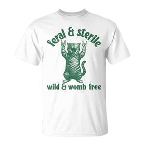 Camiseta con chiste para mujer: Histerectomía de gatos salvajes y esterilizados - Product Image 1