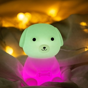 Đầy Màu sắc Silicone cảm biến LED ánh sáng ban đêm dễ thương Puppy điều khiển từ xa veilleuse cho bé Tình Bạn cảm ứng chuyển đổi pin đêm - Product Image 2
