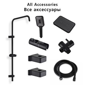 Ensemble <span class=keywords><strong>Colonne</strong></span> de Douche Murale Mitigeur Simple Froid <span class=keywords><strong>Robinet</strong></span> de Bain Système de Robinetterie Baignoire Pomme de Douche Effet Pluie Accessoires Adaptateur - Product Image 4