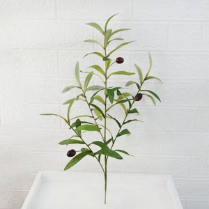 Branches d'arbre d'olive artificielles en plastique en soie, vente en gros, - Product Image 3