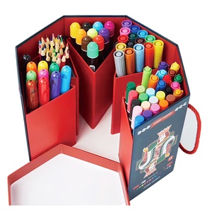 Scatola Personalizzata Creativa per Matite e Pastelli, Confezione Regalo per Pennelli ad Acquerello, Scatola per Bambini, Set Artistico per Disegno e Cancelleria - Product Image 1