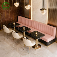 Luxuriöse Kommerzielle Sitzecke Rosa PU-Leder Restaurant-Möbel Maßgefertigte Polsterbank für Hotel Café