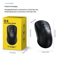T-WOLF Q3 USB Optical untuk Mouse Nirkabel Dual-Mode Isi Ulang 2.4G Senyap untuk Kantor dan Laptop