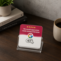 Panneau de table en PVC personnalisé Syno Brand NFC pour avis Google, impression offset laminée 5 étoiles avec film de revue, directement de l'usine pour entreprises