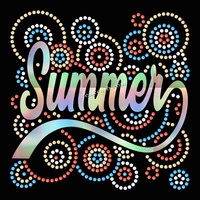 Personnalisé Bling palmier et vagues fer sur cristal Motif Hotfix modèle Tropical plage palmier strass transfert