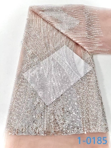 Nuovo arrivo tessuto ricamato a rete fiore di pizzo francese <span class=keywords><strong>dama</strong></span> all'ingrosso paillettes e tessuto di perline - Product Image 3