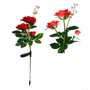 Luces LED solares de rosas para decoración de jardín, lámpara de césped al aire libre, flores brillantes, estacas de jardín, decoración tuin - Product Image 5