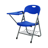 Chaise de formation ergonomique pour étudiants, chaise pliante en plastique avec tablette d'écriture intégrée
