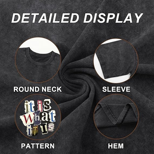 Cổ điển không đối xứng O-cổ rìa in Mens T-Shirt 100% cotton thoáng khí 280g dệt kim thân thiện với môi phong cách đường phố giản dị <span class=keywords><strong>emo</strong></span> - Product Image 5