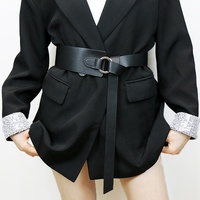 Ceinture Femme Nœud Tendance en PU Large, Joint de Taille, Accessoire de Vêtement avec Boucle en Alliage