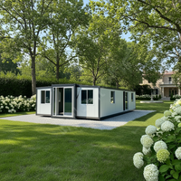 Villa préfabriquée de luxe pliable 20ft 40ft, maison mobile habitable 2-3 chambres, maison conteneur modulaire extensible