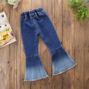 RTS di nuovo disegno della ragazza Dei Bambini del denim jean pant flare campana <span class=keywords><strong>jeans</strong></span> inferiori per i bambini del bambino piccolo denim delle ragazze pantaloni pantaloni - Product Image 2
