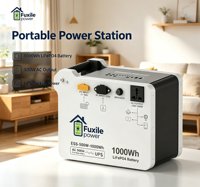 Centrale Électrique Solaire Portable 1000Wh, Sortie Continue 500W, Générateur de Stockage d'Énergie à Batterie LiFePO4, Onde Sinusoïdale Pure, pour Maison et Voiture