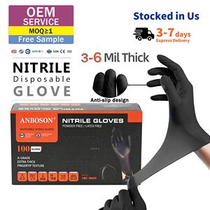 Black Blue 100% Nitrile Disposable <b>Gloves</b> 9 Inches Barber Tattoo Nail Beauty Salon Pink <b>Glove</b> Custom Box Latex Free - Product Image 1