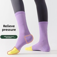 Vélo réfléchissant à séchage rapide respirant résistant aux odeurs chaussettes de sport antidérapantes chaussettes de Compression d'équipage de cyclisme professionnel