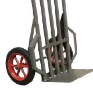 Chariot à main en acier avec 2 roues, plateforme robuste, usage industriel, revêtement en poudre argentée - Product Image 4
