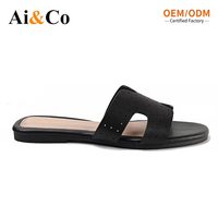 Chaussures pour femmes, pantoufles, sandales plates en forme de H, respirantes, perforées, à bout ouvert, faciles à enfiler, pour l'été, la plage, décontractées