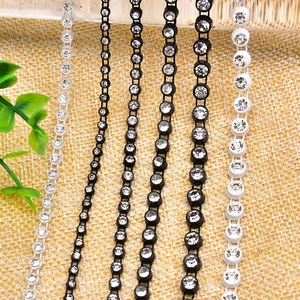 Chaîne de strass 2,5-5 mm à une rangée, <span class=keywords><strong>fil</strong></span> de garniture cousu à la main, chaîne de diamants pour accessoires vestimentaires, décorations de mariage DIY - Product Image 3
