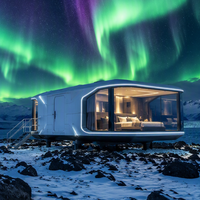 Cabine Capsule Spatiale Préfabriquée de Luxe, Maison Modulaire Conteneur Moderne pour Tiny House, Vie Durable, Villas de Vacances en Plein Air