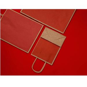 Medium Kraft Paper Bags with Handles Grocery Shopping Retail Bags Party <b>Wedding</b> Birthday Gift Bags Luxury Packaging Paper Bag - Product Image 3