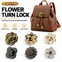 Bouton-pression métallique 3D personnalisé en forme de fleur dorée, en stock, accessoire pour vêtements et sacs, attache en alliage