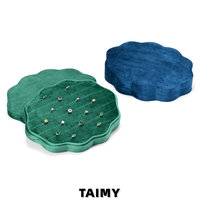 Plateau de présentation carré en velours à motif damier pour bijoux, organisateur de bagues et boucles d'oreilles, plateau personnalisé avec logo pour vitrine de bijouterie, accessoire photo